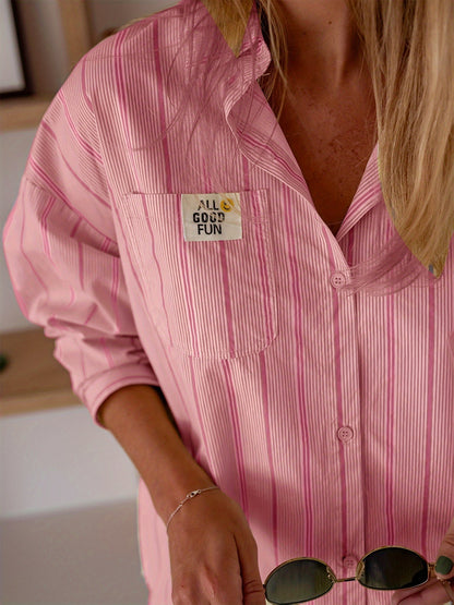 Dames Blouse Gestreept Met Detail - StudioMarella