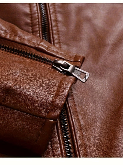 Leren Jas Elegante Italiaanse Stijl