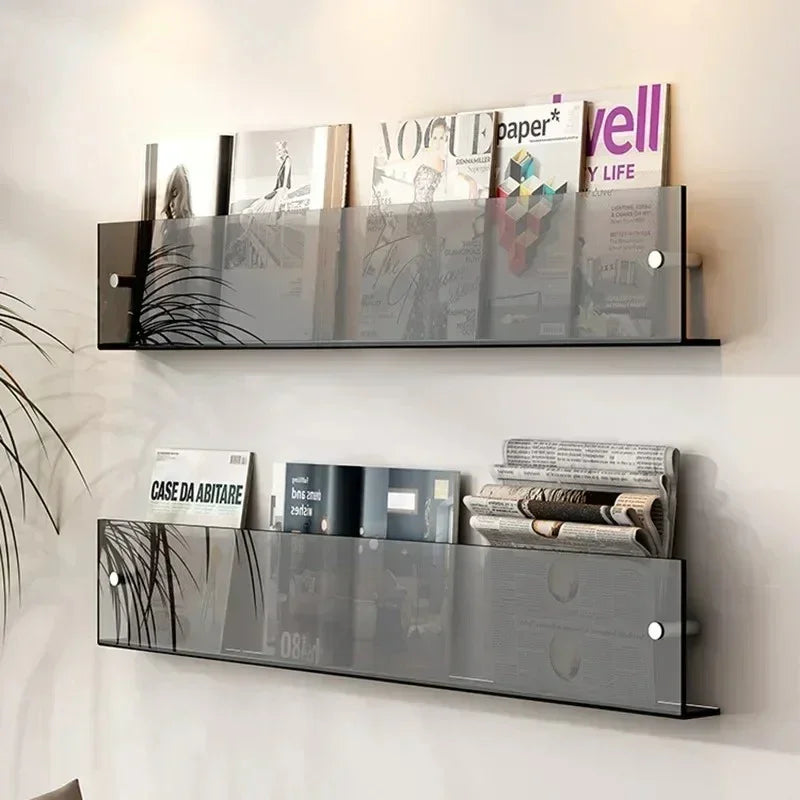 Wandplank PVC Zwevend Tijdschriftenrek 40cm 50cm 80cm Boeken Woonkamer Modern