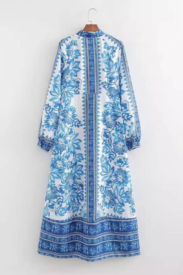 Isabella Jurk Lange Mouw Maxi Zwart