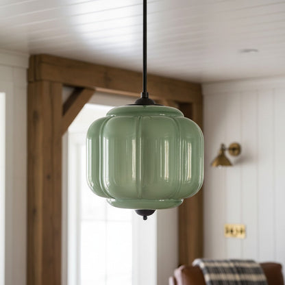Vintage Melkglas Hanglamp met Messing Armatuur – Klassiek Retro Design voor Eetkamer, Hal & Leeshoek