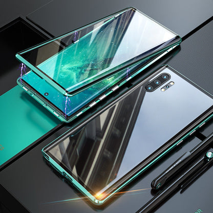 Magnetische Dubbelzijdige Telefoonhoes Gehard Glas voor Galaxy Modellen