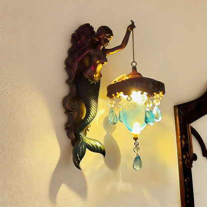 Wandlamp Zeemeermin Kunsthars Glas Kristal 20cm Slaapkamer Gang Woonkamer Sfeerverlichting Decoratieve Wandverlichting Binnen