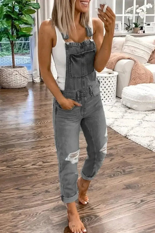 Dames Jumpsuit Blauwe Denim Comfortabele Mouwloze Jurk - StudioMarella