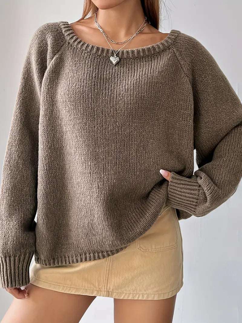 Vrouwen Trui Ronde Hals Comfortabele Raglan Mouwen - StudioMarella