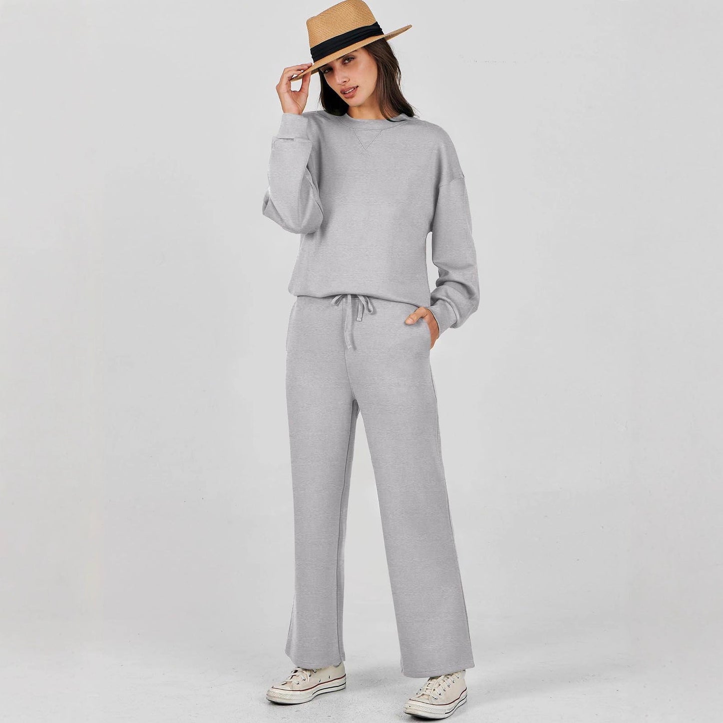 Dames Sweater Set Lange Mouwen Zacht Tweedelig Comfort