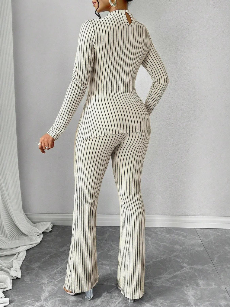Dames Trui en Broek Set: Elegante Coltrui met Wijdvallende Broek