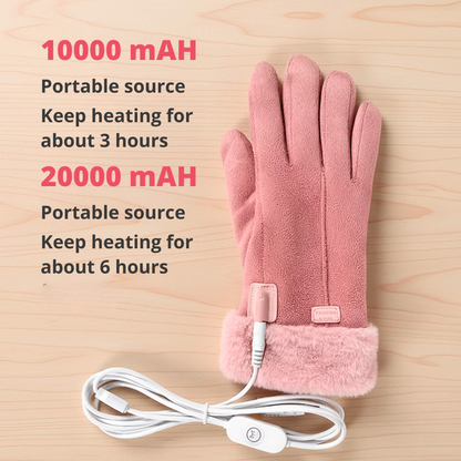 Verwarmde Handschoenen voor Dames — Thermische Waterafstotende Winterhandschoenen met Touchscreen — Oplaadbaar USB Design