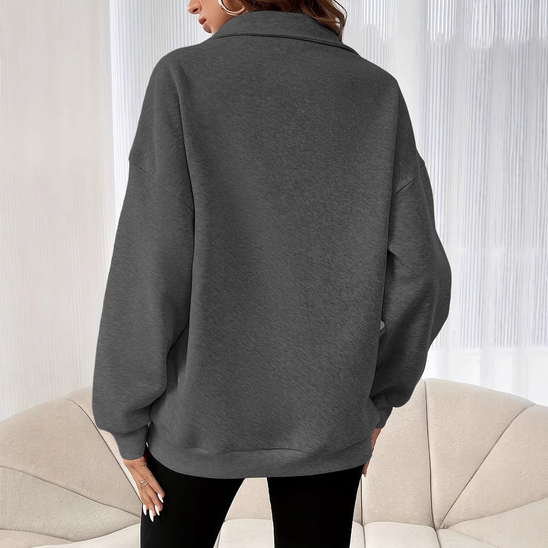 Dames Zachtste Half-Zip Trui Comfortabel en Casual