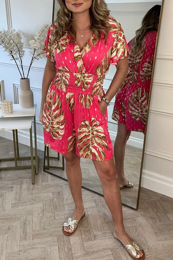 Zomerjurk Luchtige Tropical Print Jurk voor Vrouw