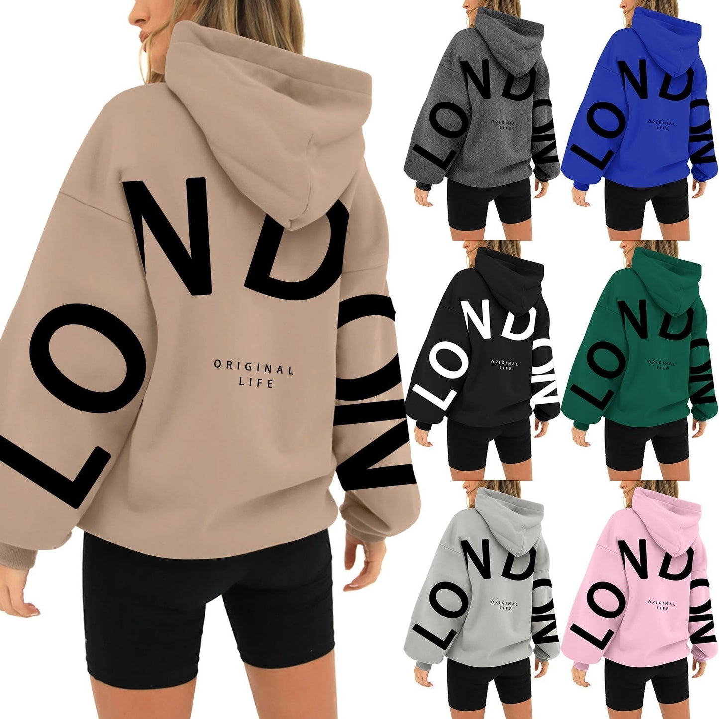 Dames Hoodie London Print Zacht en Comfortabel