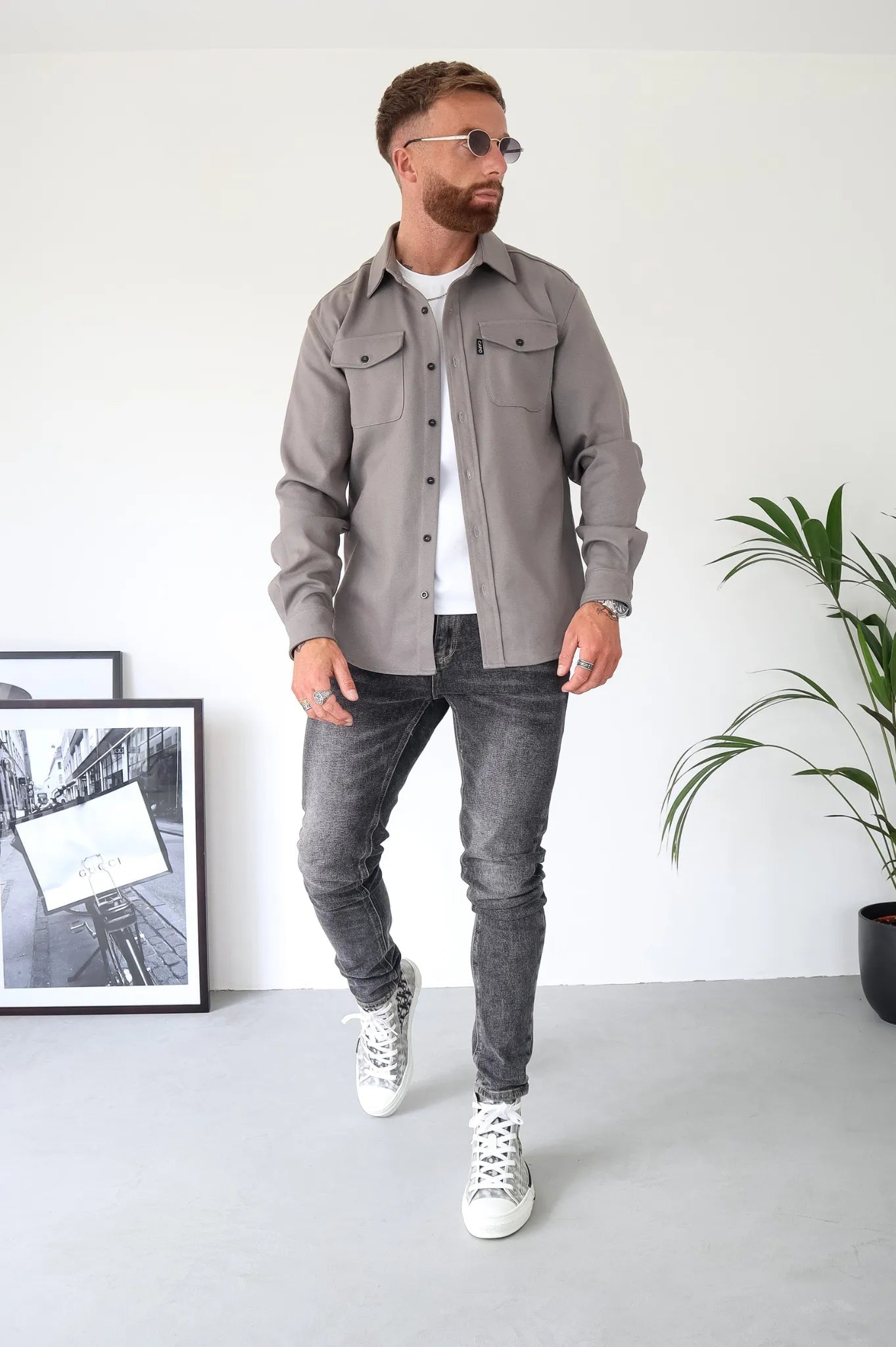 Heren Overshirt Jas Lichtgewicht met Borstzakken voor Lente en Herfst