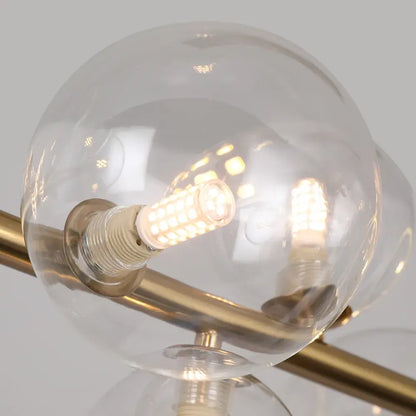 Glazen Hanglampen Lineair - Modern Gouden of Zwarte Hanglamp met 7 of 10 Lichtpunten - Inclusief G9 LED Lampen - Verstelbare Hoogte voor Keukeneiland Eettafel