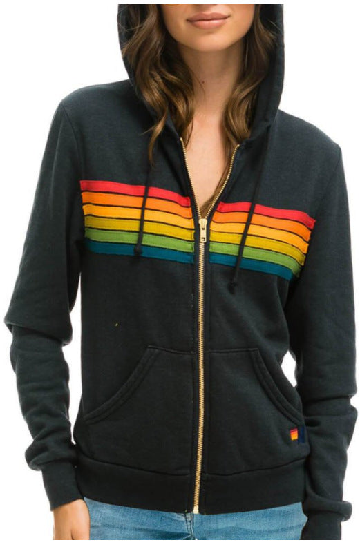 Dames Hoodie Regenboog Capuchon Trendy Vest