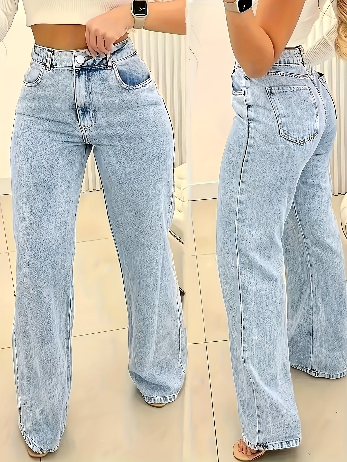 Hoge Taille Jeans Losse Fit Comfortabel - StudioMarella
