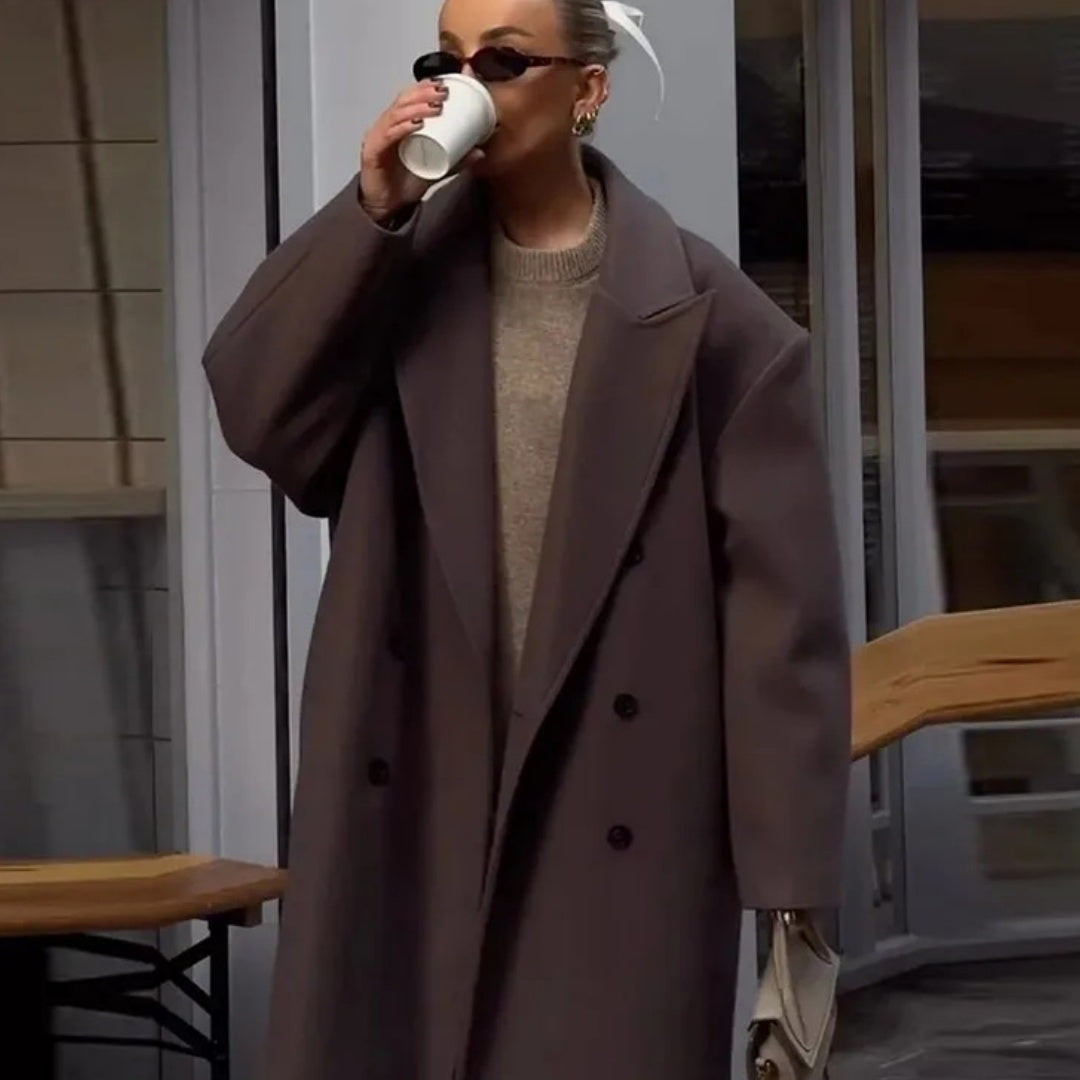 Dames Wollen Jas Lange Warm Oversized Trendy - StudioMarella