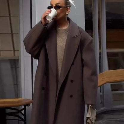 Dames Wollen Jas Lange Warm Oversized Trendy - StudioMarella