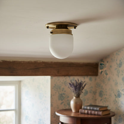 Opaal Glazen Wandlamp & Plafondlamp Dubbelfunctie Modern Design Messing