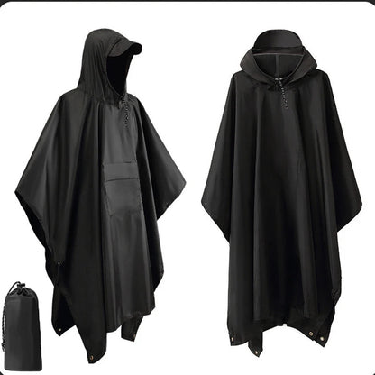 Waterdichte Regenponcho met Capuchon – 3-in-1 Outdoor Bescherming voor Wandelen Kamperen Tuin