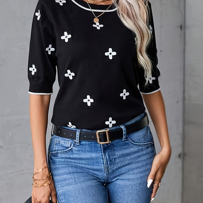 VELANORA - Ronde Hals Pullover Zacht en Warm