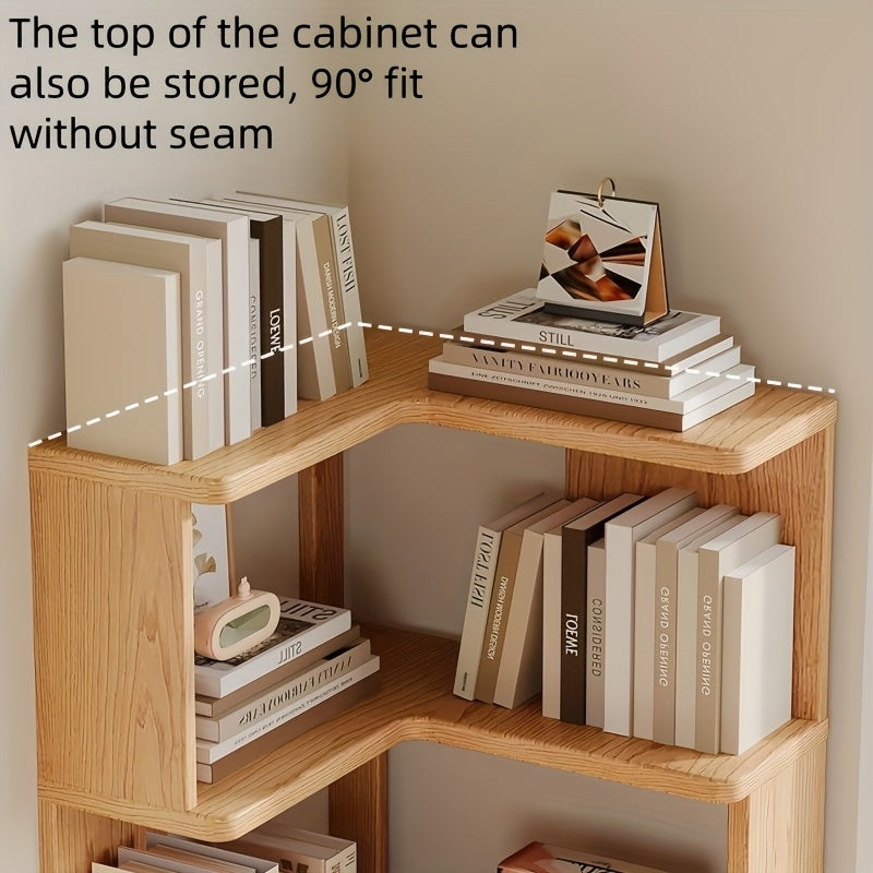 Houten Hoekrek Massief Hout – 162 cm Wandmontage Schuin Met Afgeronde Randen Voor Boeken en Decoratie
