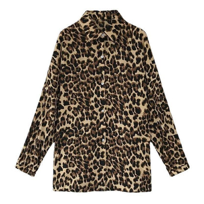 Dames Blouse Lange Mouw Panterprint Moderne Stijl