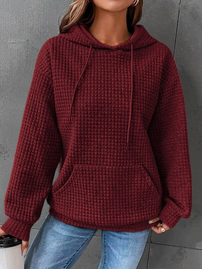 Dames Hoodie Wafelgebreid Zacht en Casual