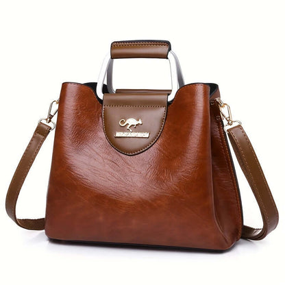 Leren Handtas voor Dames Twee-Kleurig Stijlvol Design