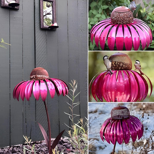 Decoratieve Vogelvoeder voor de Tuin – Metalen Vogelvoerhouder op Steker voor Buiten