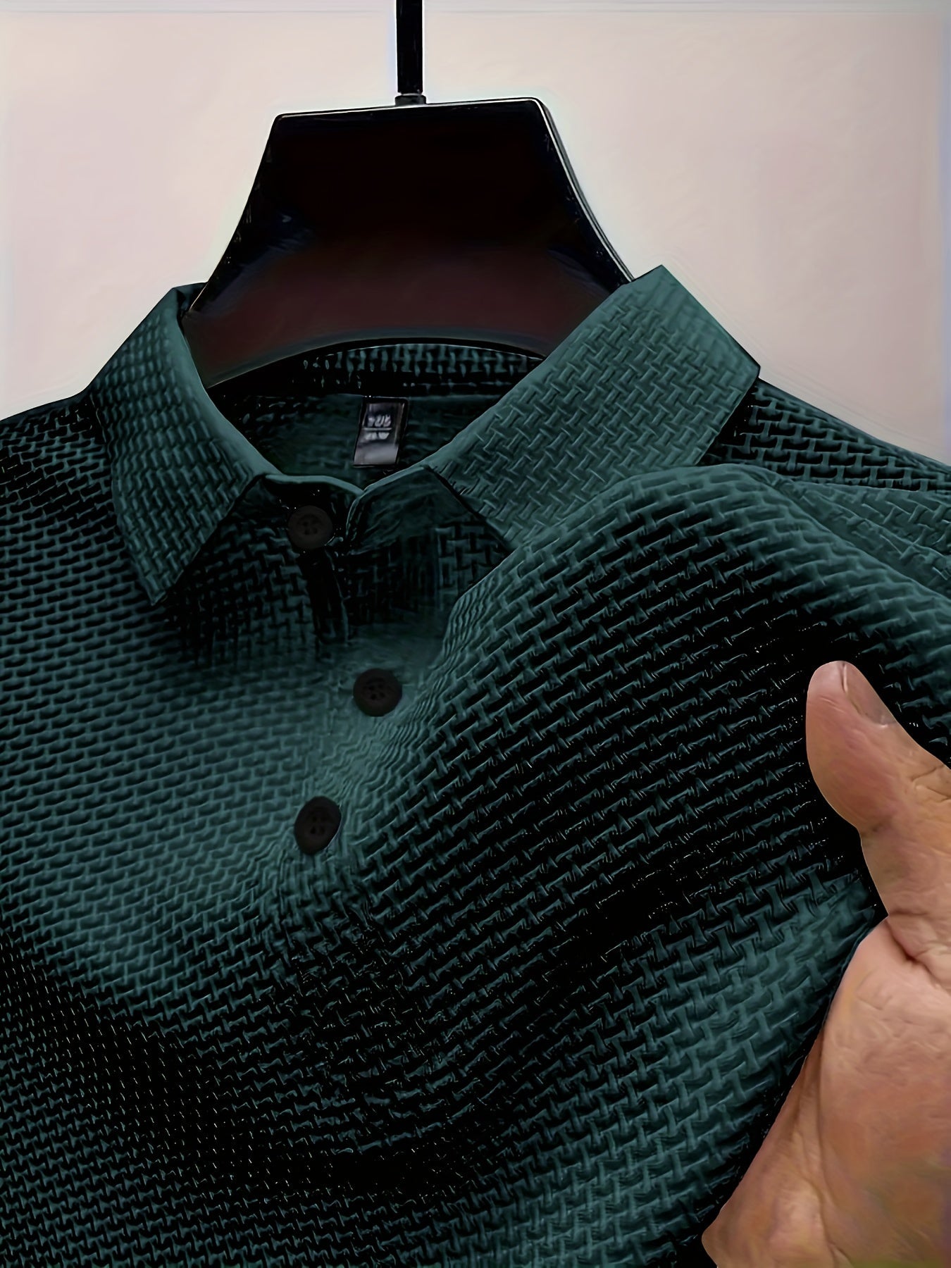 Zomer Shirt Korte Mouw Sportief Jacquard Man