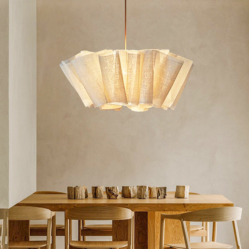 Geplisseerde Stoffen Hanglamp – Minimalistische Scandinavische Verlichting voor Eetkamer & Woonkamer