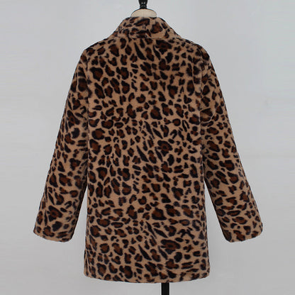 Dames Faux Fur Jas Leopard Print Luxe Blancha → Dames Faux Fur Jas Leopard Print Luxe Jas