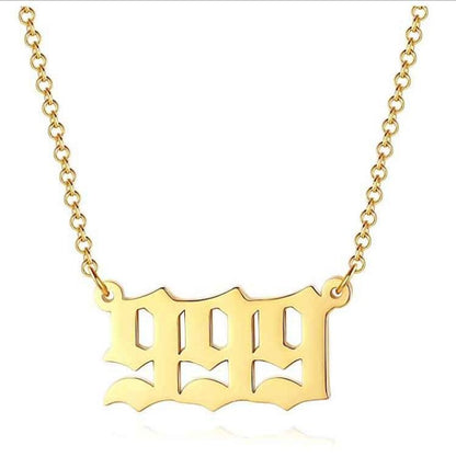 Gouden Ketting met Geluksengel en Cijfer Sieraad