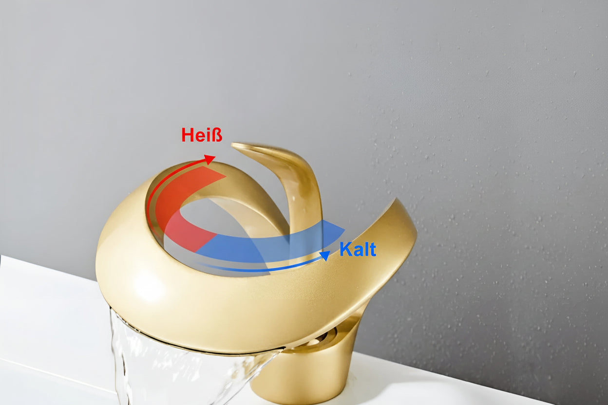 Wastafelkraan Design Waterval Mengkraan Messing Modern