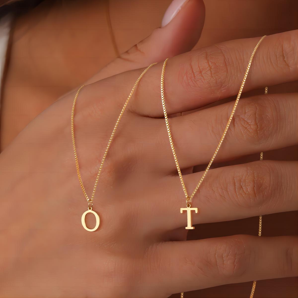 Gouden Ketting met Initialen voor Vrouw Persoonlijke Letter Sieraden