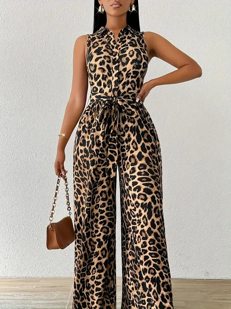 Dames Tuta Leopardprint met Vlinderhals - StudioMarella