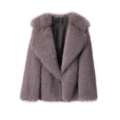 Dames Faux Fur Jas Zomer Trendy Grote Kraag