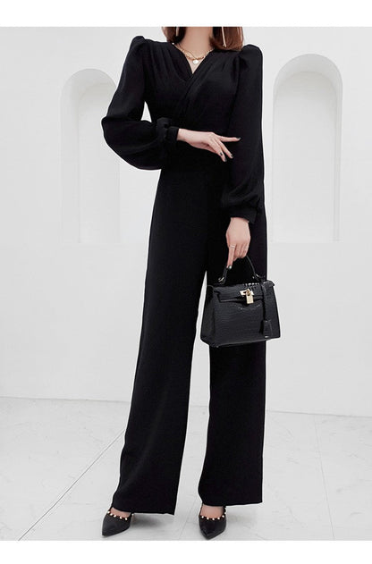 Dames Jumpsuit Hoge Taille V-Hals Elegante Jurk
