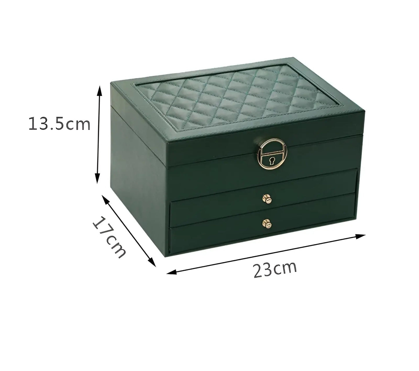 Luxe Sieradenbox met Meerdere Lagen – Elegante Opberger voor Ringen Kettingen Oorbellen – PU Leer – 23x17x13,5 cm