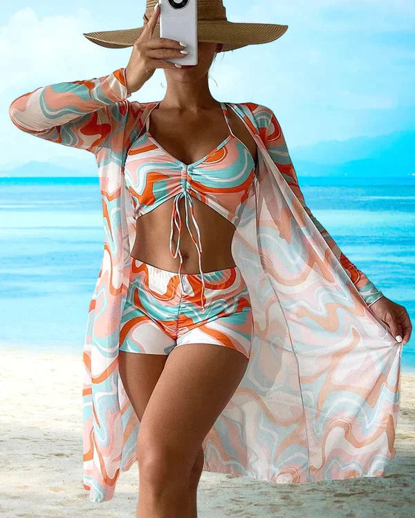 Bloemmotief Bikiniset 3-delig Zomer Badpak voor Vrouw - StudioMarella