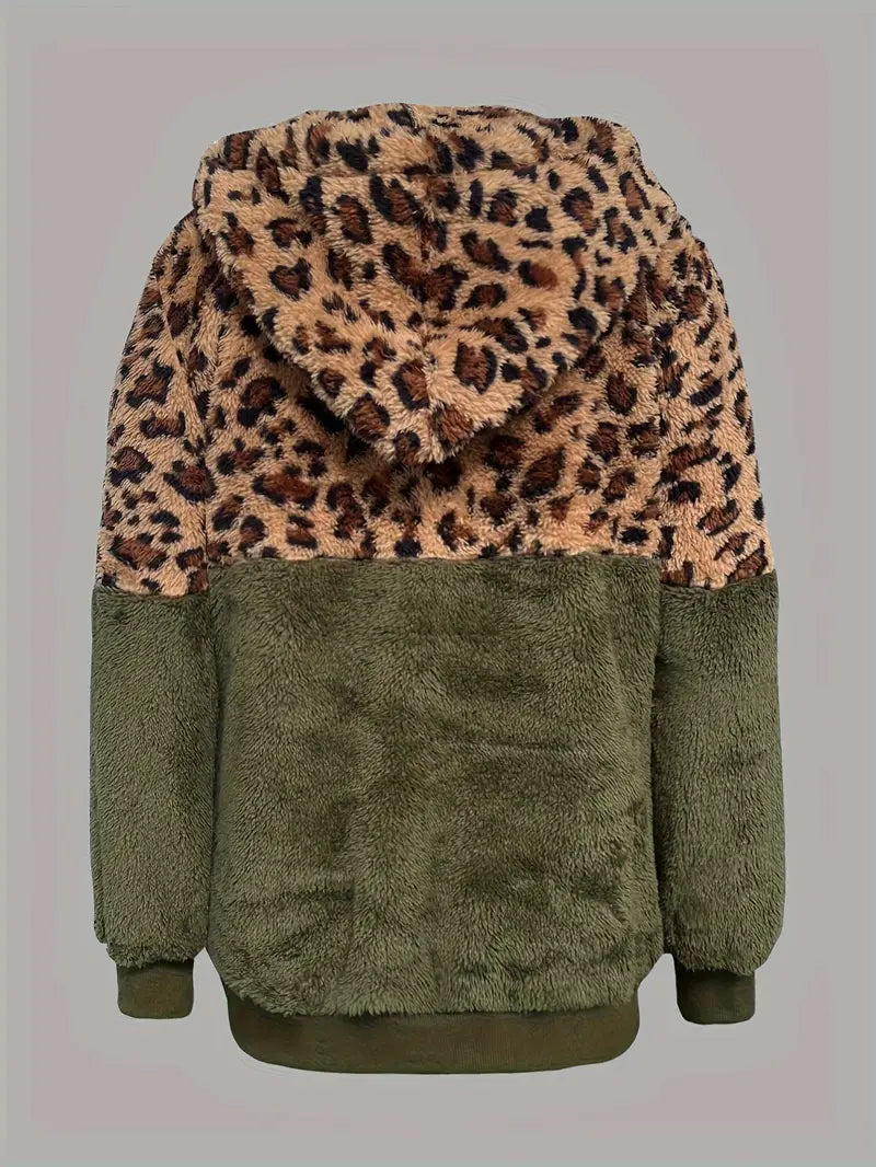 Luipaard Sweater Color Block Geprint