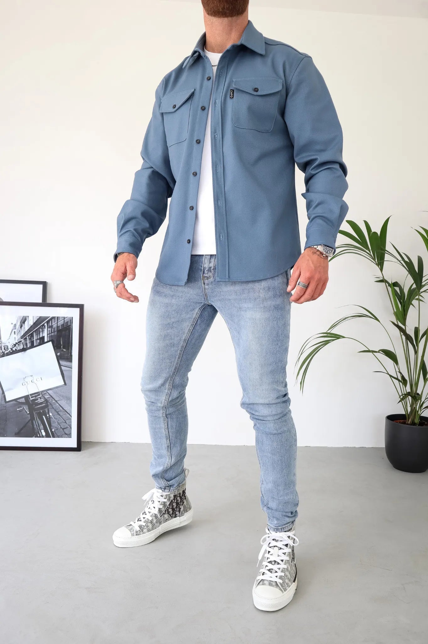 Heren Overshirt Jas Lichtgewicht met Borstzakken voor Lente en Herfst - StudioMarella