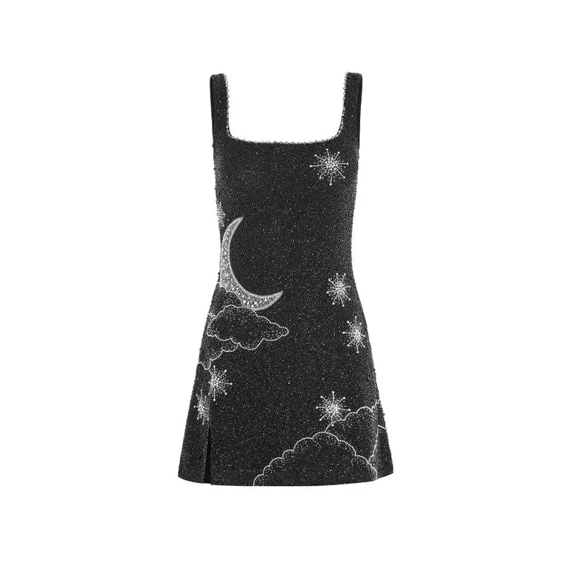 Mouwloze Mini Jurk Glitter Pailletten Avondjurk Feestjurk