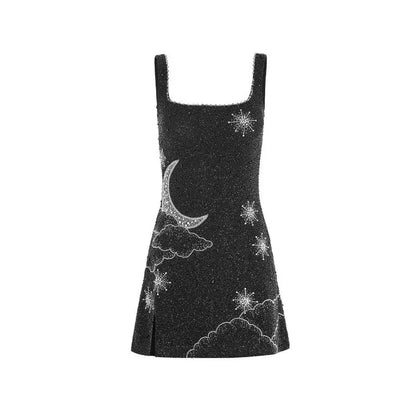 Mouwloze Mini Jurk Glitter Pailletten Avondjurk Feestjurk