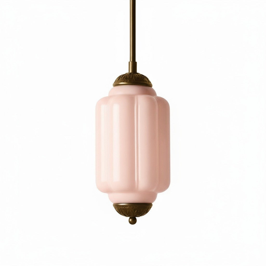 Vintage Melkglazen Hanglamp met Gegolfde Rand – Scandinavische Sfeerverlichting voor Keuken en Slaapkamer