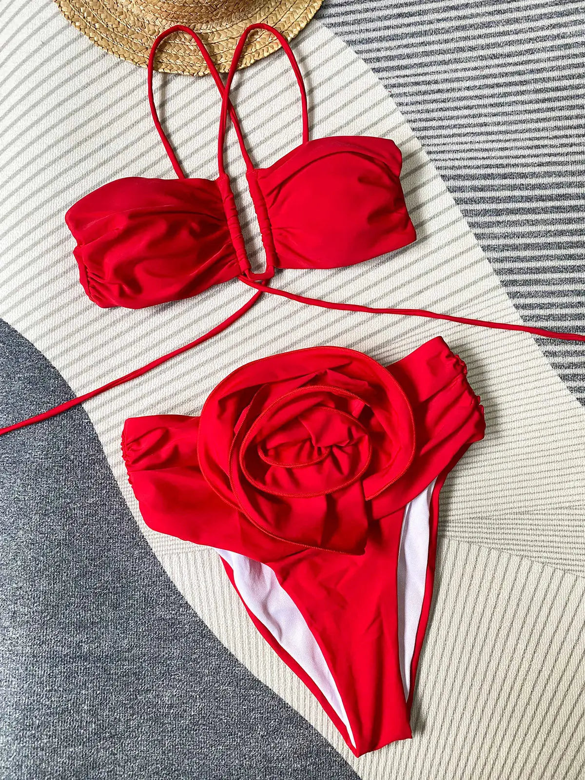 Halternek Bikini Bloemenprint Zomerse Strandkleding