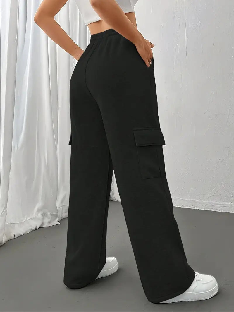 Dames Joggers Rechte Zijzakken Sportieve Broek