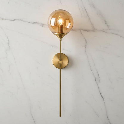 Moderne Wandlamp met Glazen Kap – Chroom of Gouden Afwerking – Scandinavische Stijl
