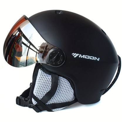 Skihelm PC+EPS Zwart met Vizier Verstelbaar Wintersport Ski Snowboard Beschermhelm met Afneembare Onderdelen