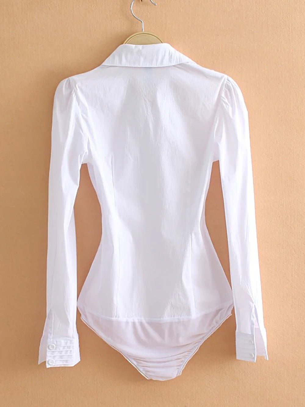 Vrouwelijke Katoenen Blouse met Taille en V-hals